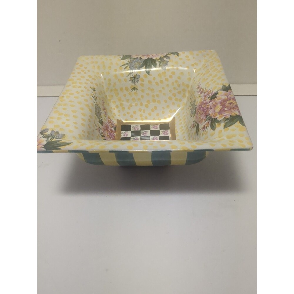 Vintage 1983 MacKenzie-Childs Torquay Square Bowl - Early Founder Era 5.75"